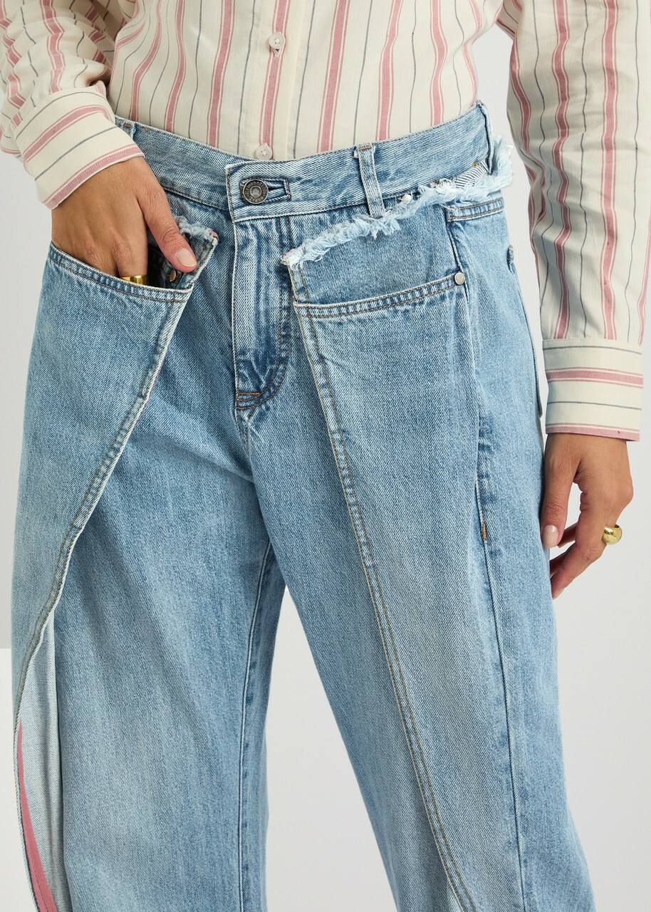 Bettter Wrap Panelled Straight-leg Jeans Denim