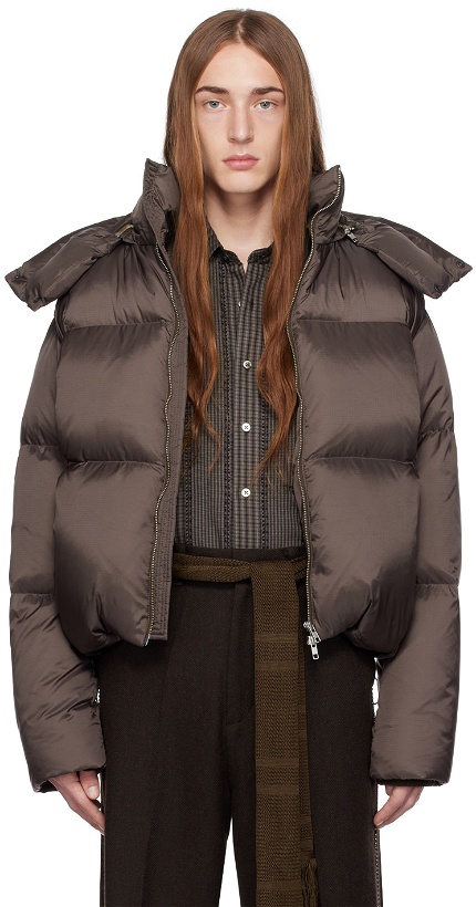 Photo: Youth Brown Cropped Down Jacket