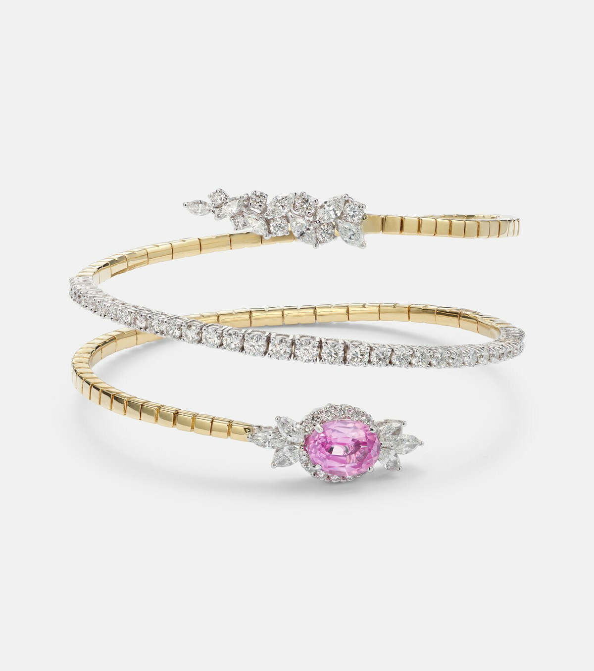 Yeprem Reign Supreme 18kt gold bangle with sapphire and diamonds