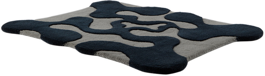 Mush Studios SSENSE Exclusive Blue & Black Small Oops Rug