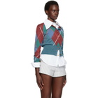Vivienne Westwood Blue Argyle Cropped Cardigan