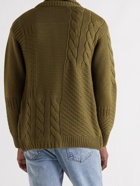 ALEXANDER MCQUEEN - Shawl-Collar Zip-Detailed Wool Cardigan - Green