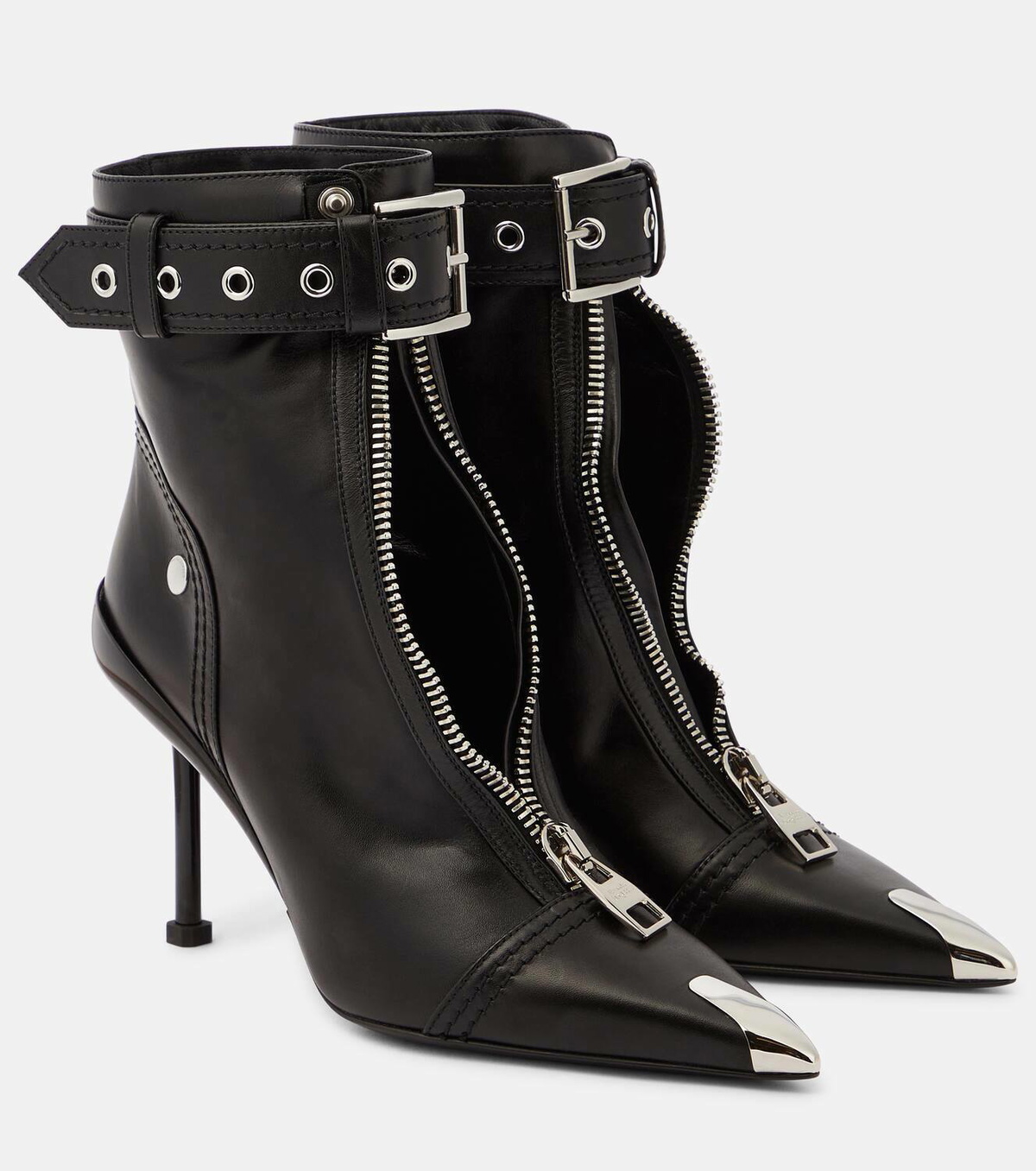 Alexander McQueen Embellished leather ankle boots