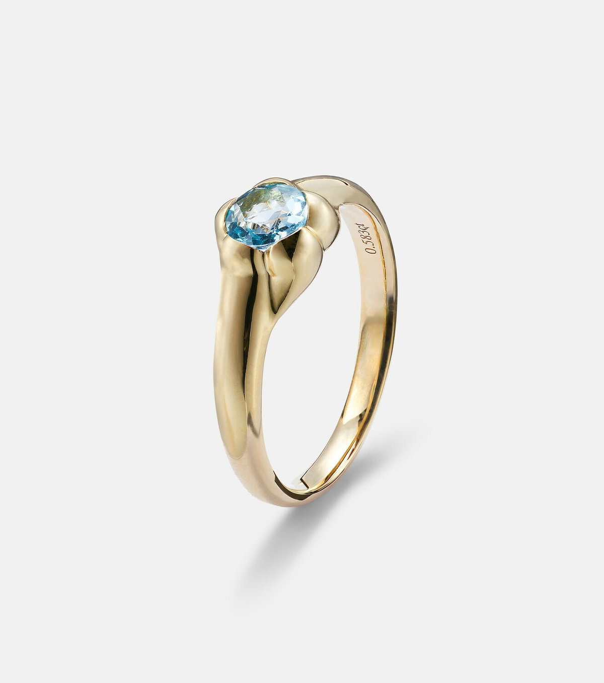 Stone and Strand Morrison 14kt gold ring with blue topaz