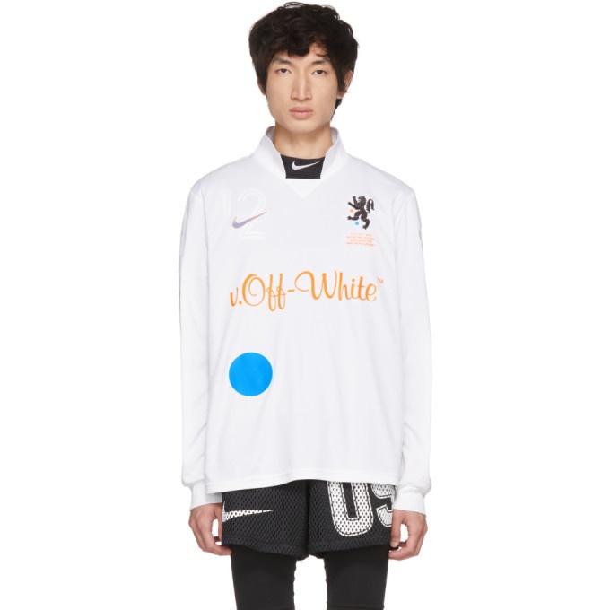 Photo: NikeLab White Off-White Edition M NRG Carbon Home Jersey T-Shirt