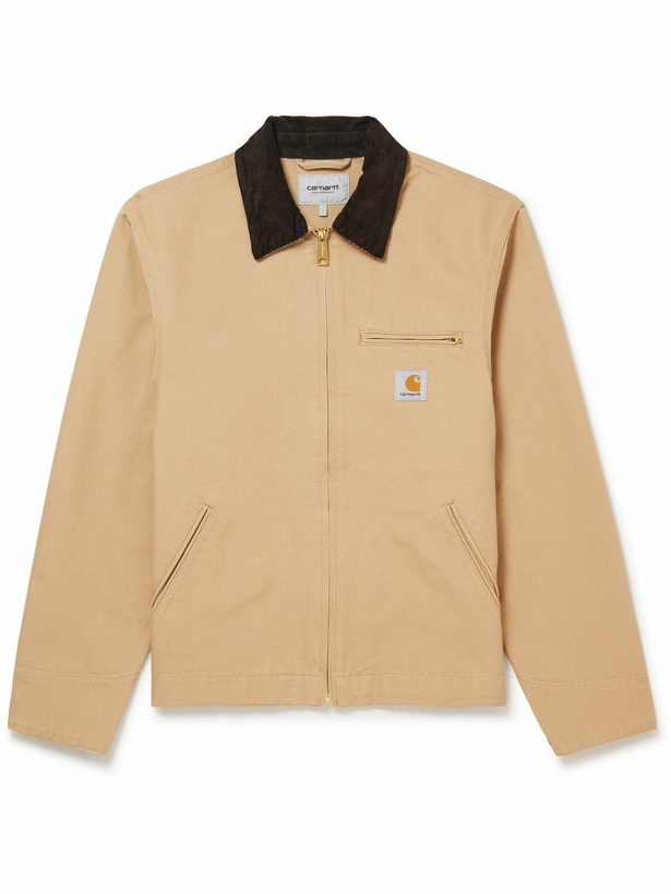 Photo: Carhartt WIP - Detroit Corduroy-Trimmed Organic Cotton-Canvas Jacket - Brown