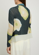 Issey Miyake Printed Pleated Woven Cardigan Black