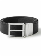 Dunhill - 3.5cm Reversible Pebble-Grain Leather Belt - Black