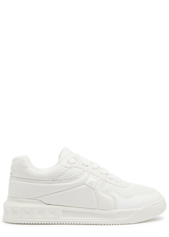 Photo: Valentino One Stud Quilted Leather Sneakers White And Black