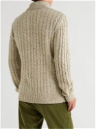 Hartford - Cable-Knit Donegal Wool-Blend Rollneck Sweater - Neutrals