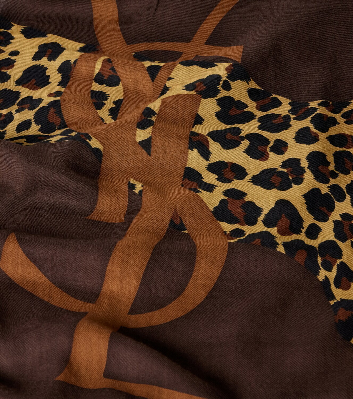 Saint Laurent Cassandre printed wool twill scarf