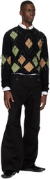 Andersson Bell Black Tom Argyle Crew-Neck Sweater