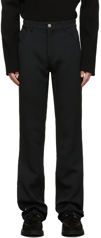 Photo: Courrèges Black Twill Bootcut Trousers