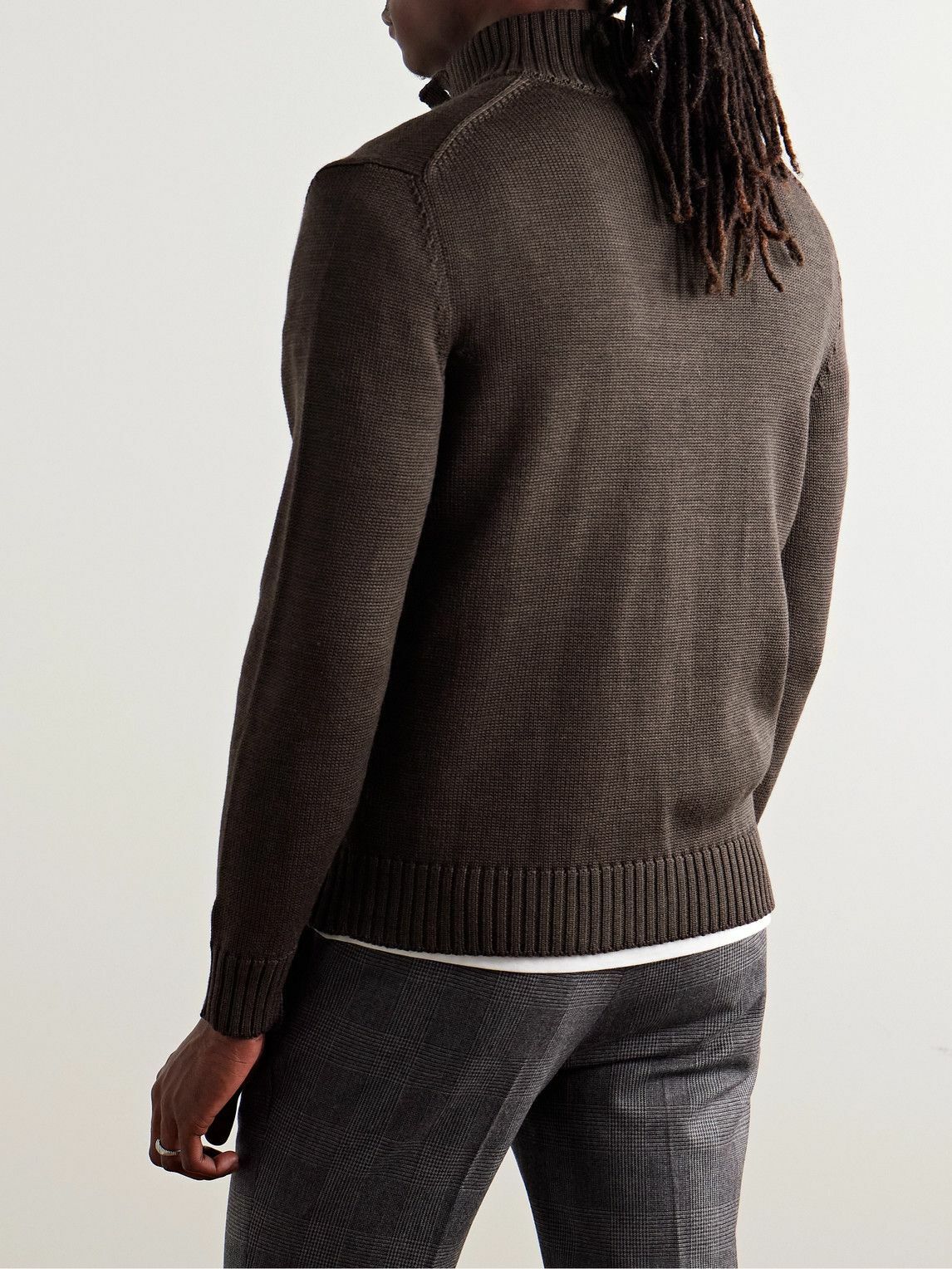 Incotex - Zanone Virgin Wool Cardigan - Brown