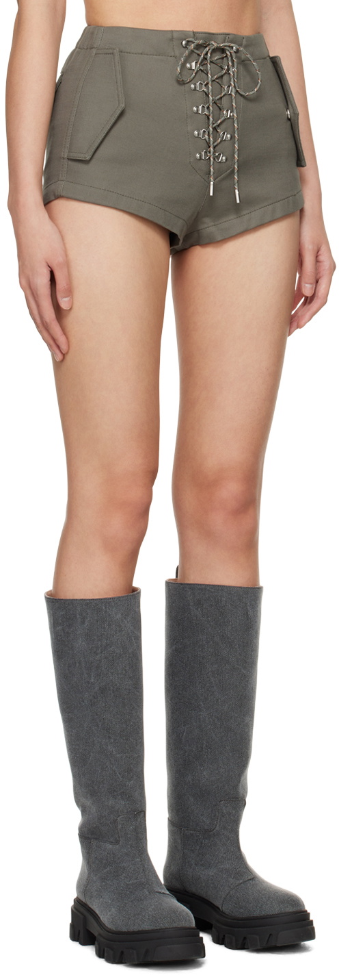 Dion Lee Khaki Hiking Parachute Shorts
