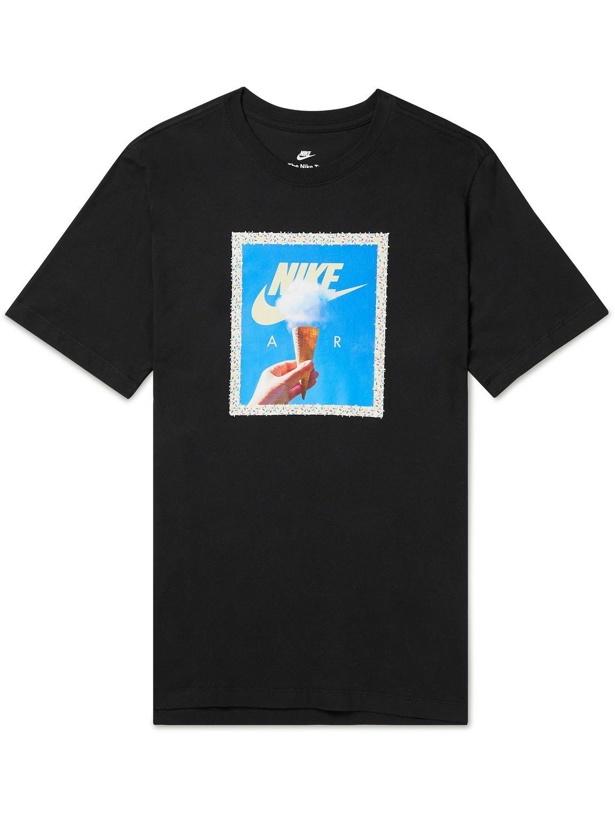 Photo: Nike - Sportswear Printed Cotton-Jersey T-Shirt - Black