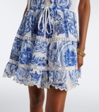 Camilla Printed cotton and silk minidress