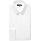 Dolce & Gabbana - White Slim-Fit Bib-Front Double-Cuff Cotton-Poplin Tuxedo Shirt - Men - White