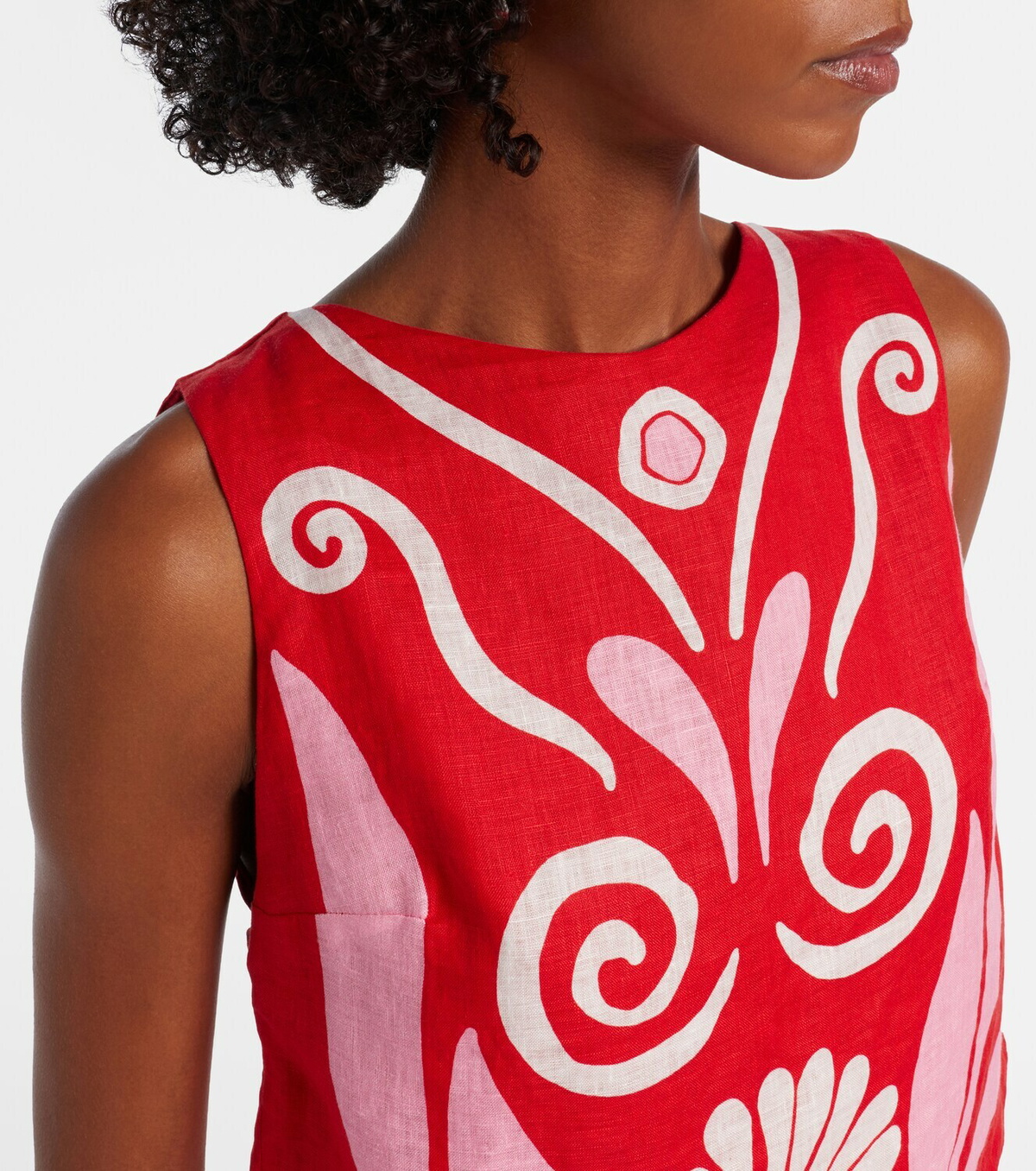 Cala de la Cruz Avelino floral linen top