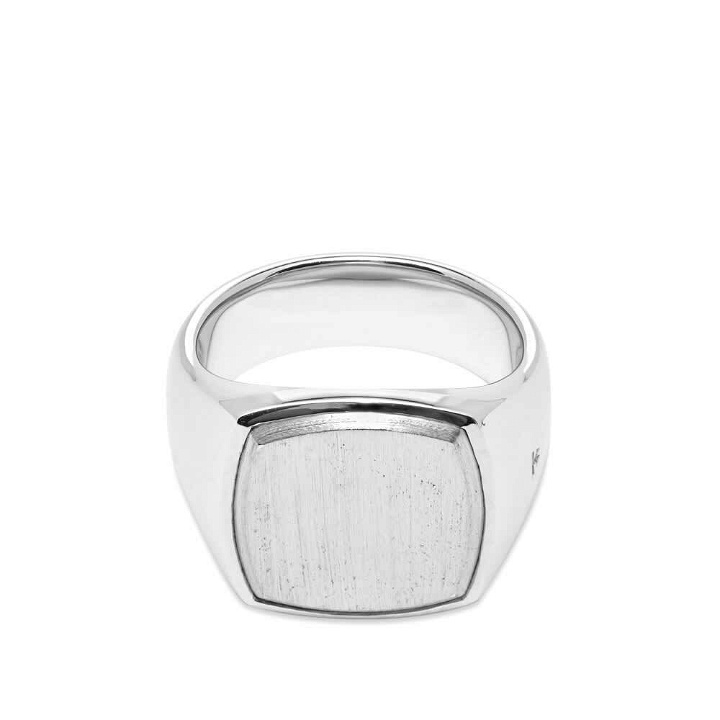 Photo: Tom Wood Men's Cushion Ring in Silver Top