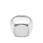 Tom Wood Men's Cushion Ring in Silver Top