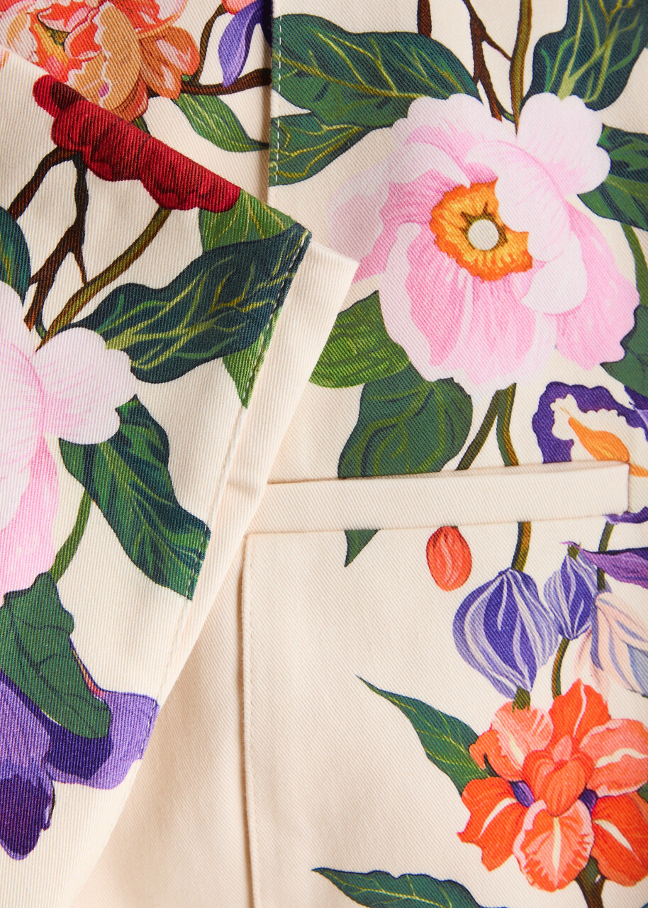 Borgo DE Nor Morgan Floral-print Stretch-cotton Trousers Cream
