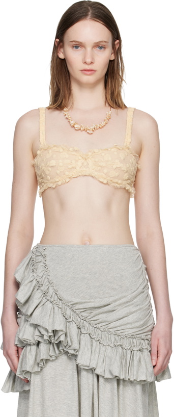 Photo: Dries Van Noten Beige Polka Dot Mesh Bralette