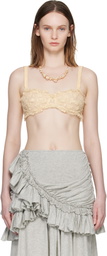 Dries Van Noten Beige Polka Dot Mesh Bralette