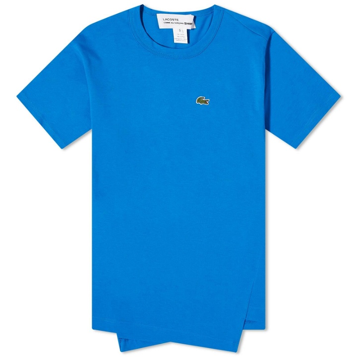 Photo: Comme des Garçons SHIRT Men's x Lacoste Asymmetric T-Shirt in Blue