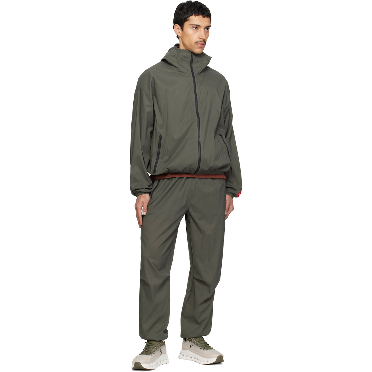 The North Face Khaki TNF Red Box Packable Wind Pants