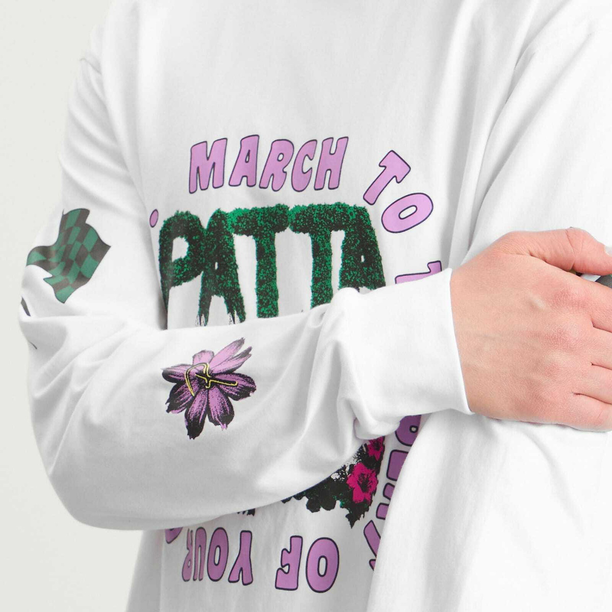 Patta Men's Own Your Own Mind Long Sleeve T-Shirt in White