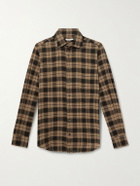 Husbands - Checked Cotton-Voile Shirt - Brown