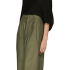 Junya Watanabe Green Wide-Leg Trousers