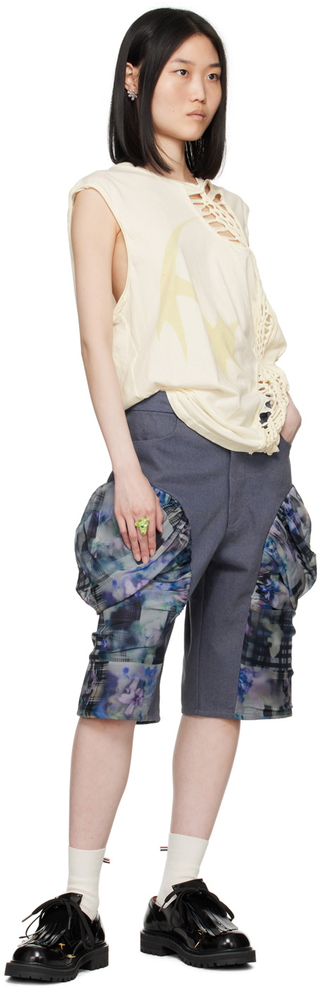 Collina Strada Navy Giva Denim Shorts