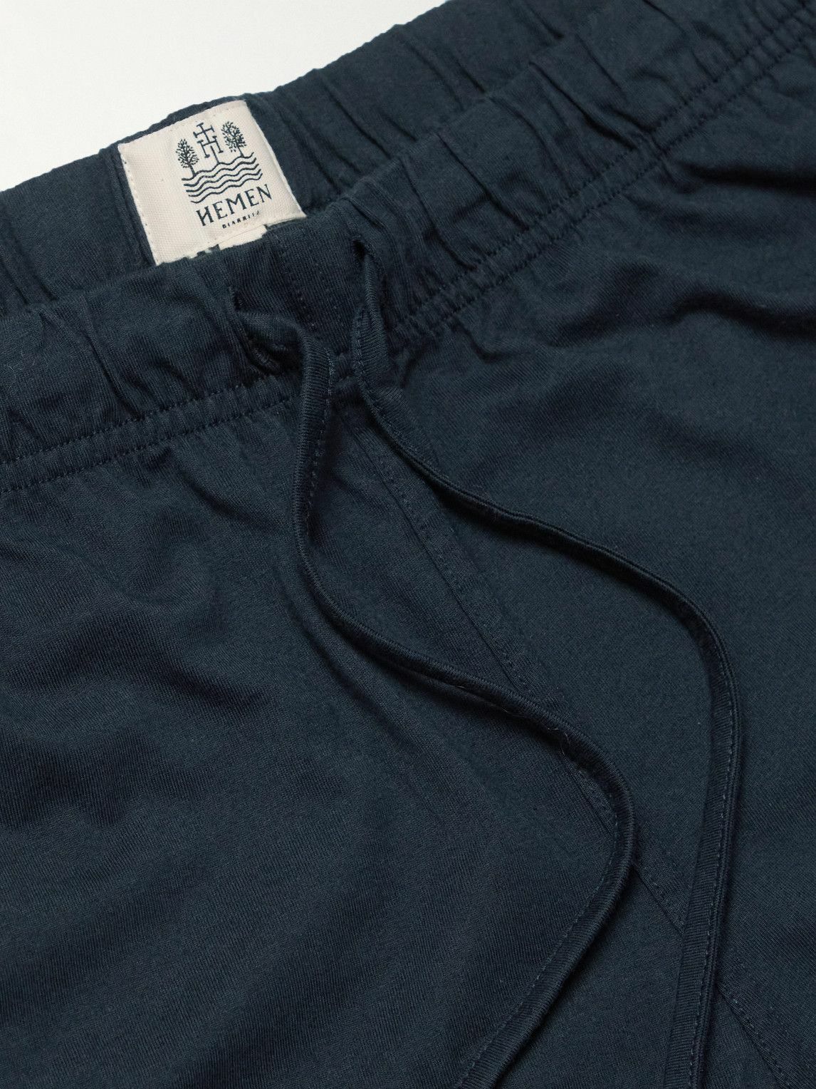 Hemen Biarritz - Fenix Organic Cotton-Jersey Pyjama Shorts - Blue