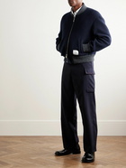 Thom Browne - Striped Wool Fleece Bomber Jacket - Blue