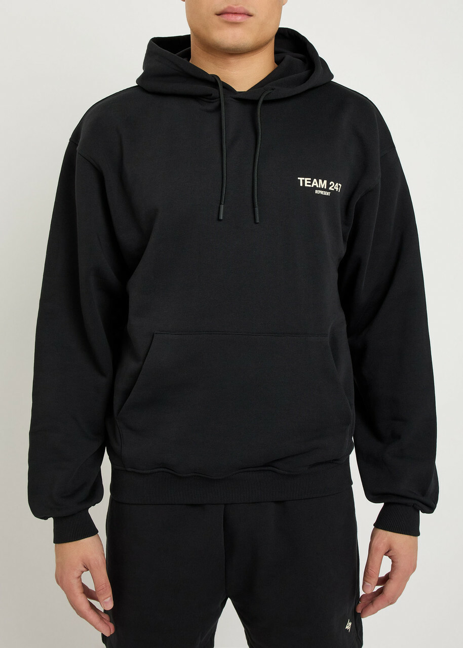 Represent Team 247 Hooded Cotton Sweatshirt Black