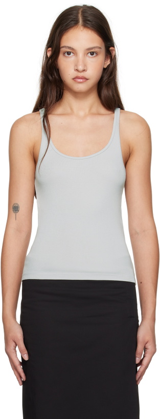 Photo: St. Agni Gray Organic Cotton Slim Scoop Tank Top