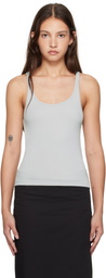 St. Agni Gray Organic Cotton Slim Scoop Tank Top