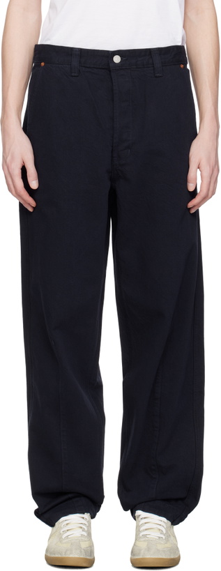 Photo: DOCUMENT Navy Non Fade Denim Painter Jeans