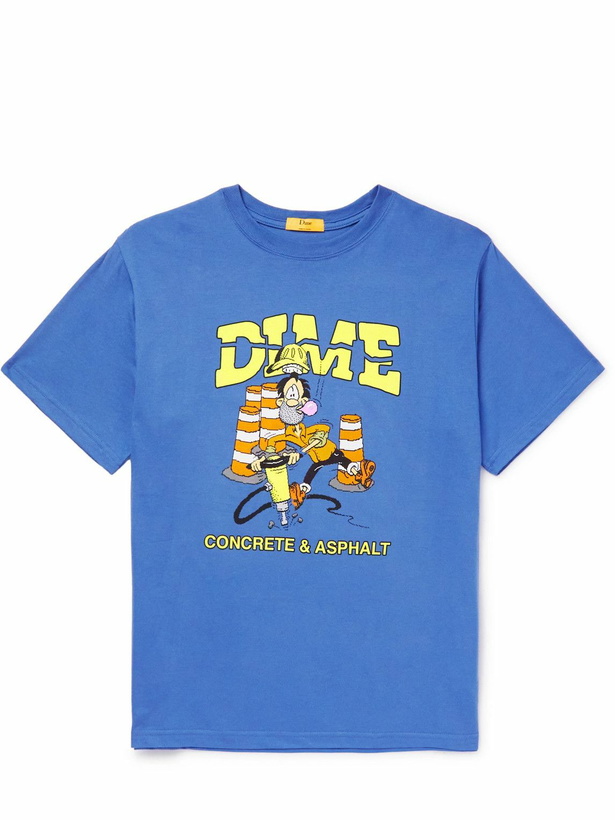 Photo: DIME - Logo-Print Cotton-Jersey T-Shirt - Blue