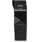 Hugo Boss - Two-Pack Stretch Combed Cotton-Blend Socks - Black