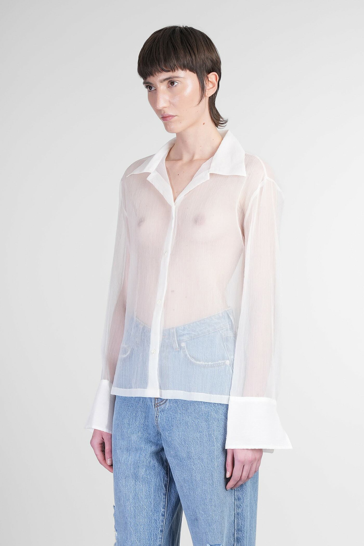 Séfr Willow Shirt Shirt In Beige Polyester