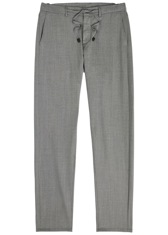 Photo: Canali Tapered-leg Stretch-wool Trousers Light Grey