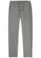 Canali Tapered-leg Stretch-wool Trousers Light Grey