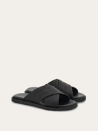 Ferragamo Mens Ferragamo Monogram sandal in Black