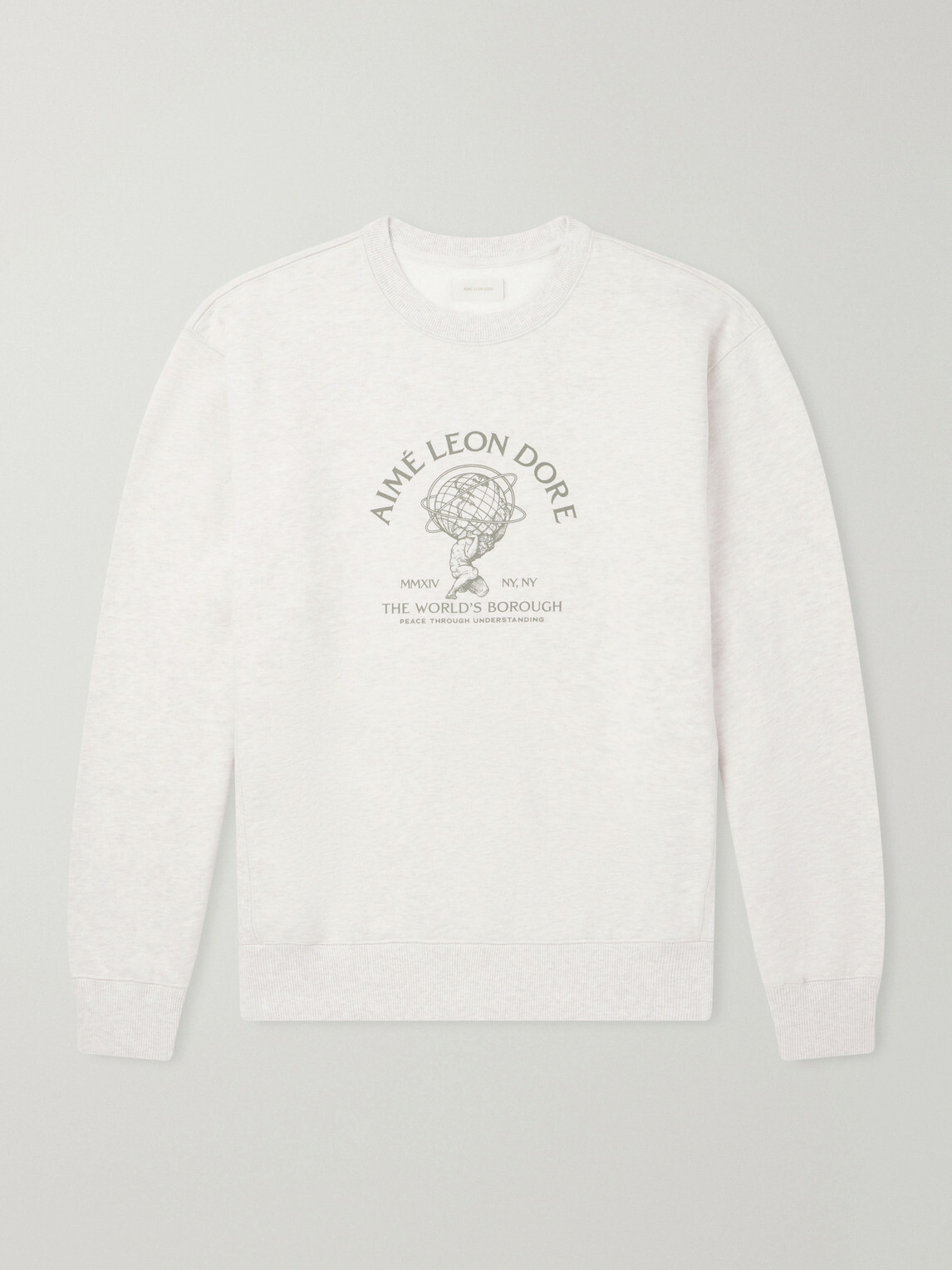 Aimé Leon Dore - Atlas Logo-Print Cotton-Jersey Sweater - White