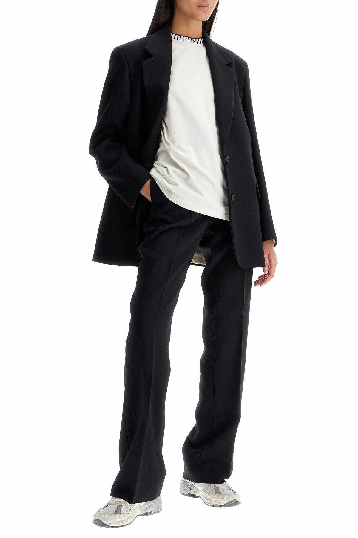 GOLDEN GOOSE single-breasted crepe bl Blue