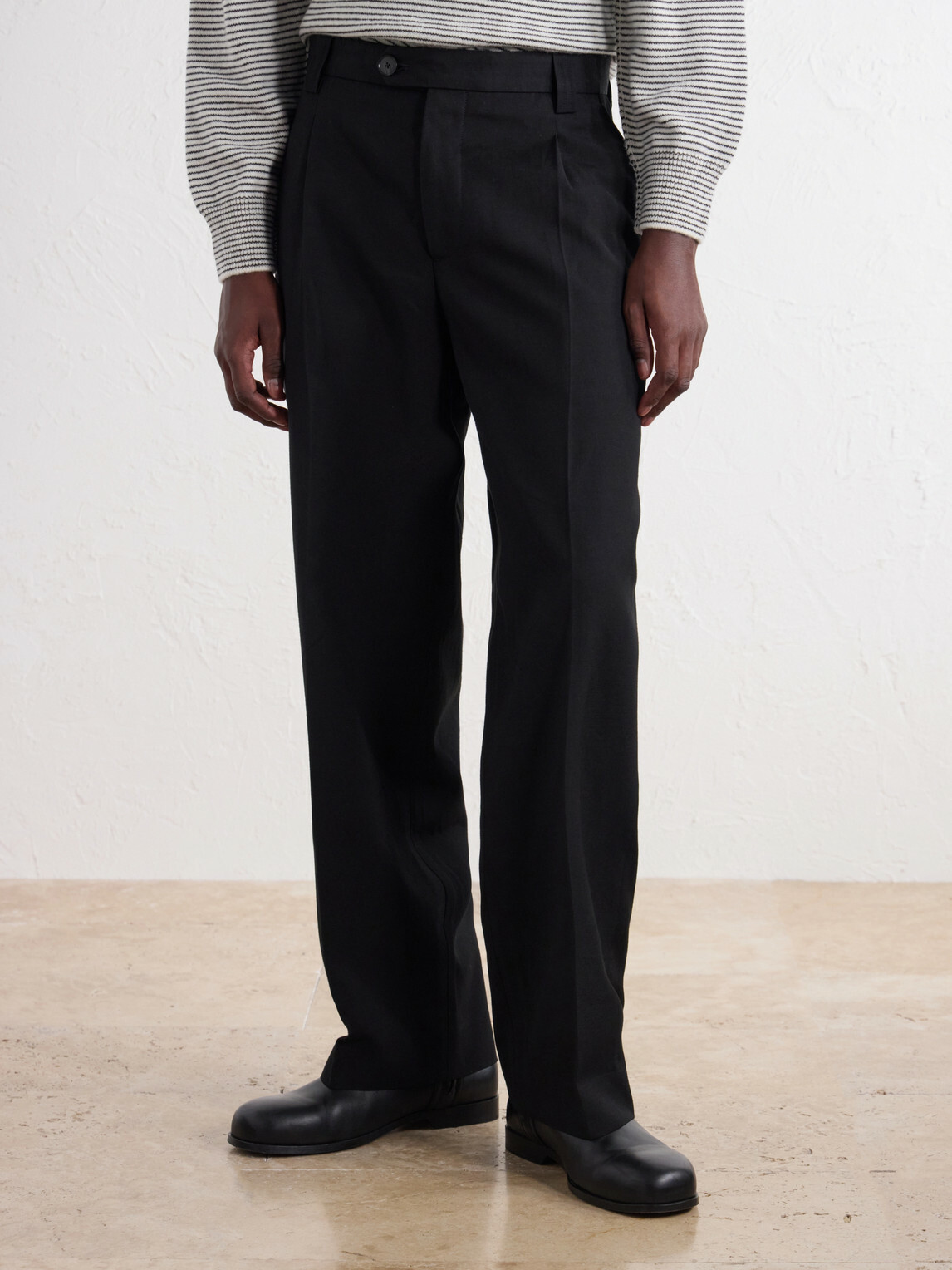 mfpen - Service Straight-Leg Cotton-Blend Hopsack Trousers - Black