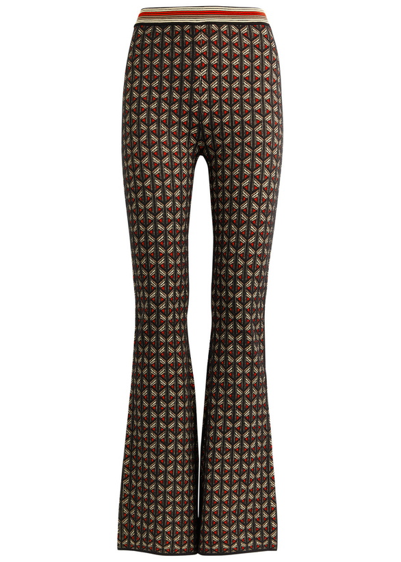 Photo: Diane Von Furstenberg Ashdon Intarsia Flared Knitted Trousers Multicoloured